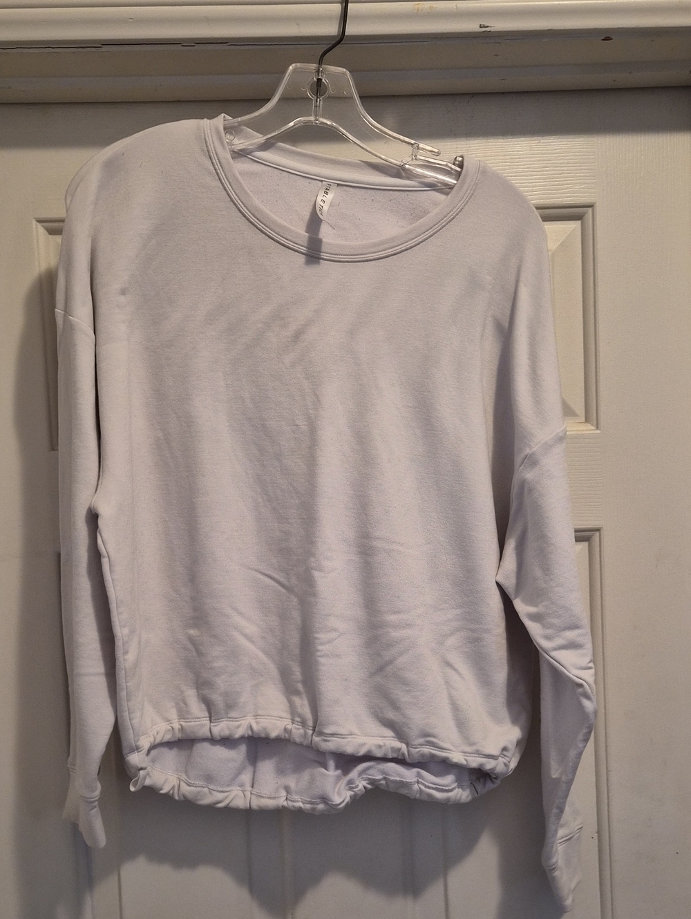 Women's Fabletics White Drawstring Hem Pullover Sweatshirt